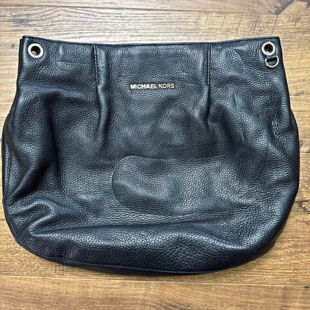 MICHAEL KORS Bedford Pebbled‎ Black Leather Large Bag Satchel Tote NO STRAP